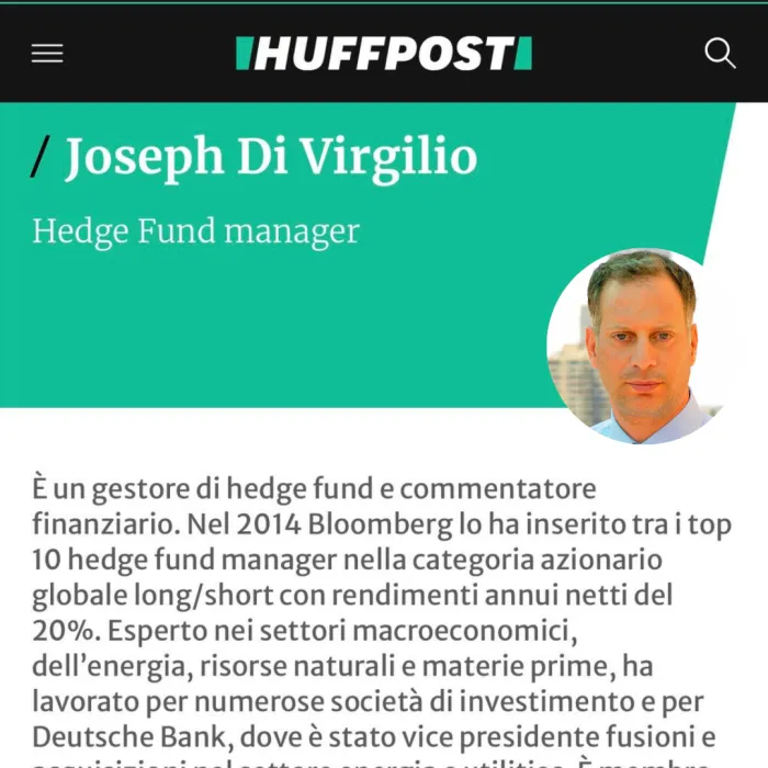 HuffPost author page of Joseph Di Virgilio